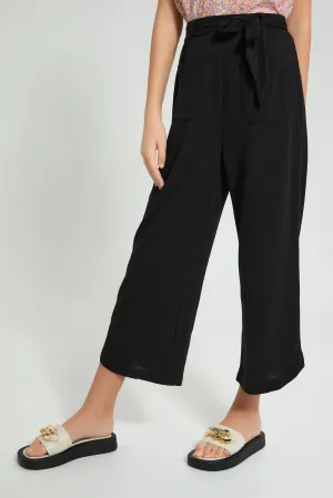 Black Culotte With Belt