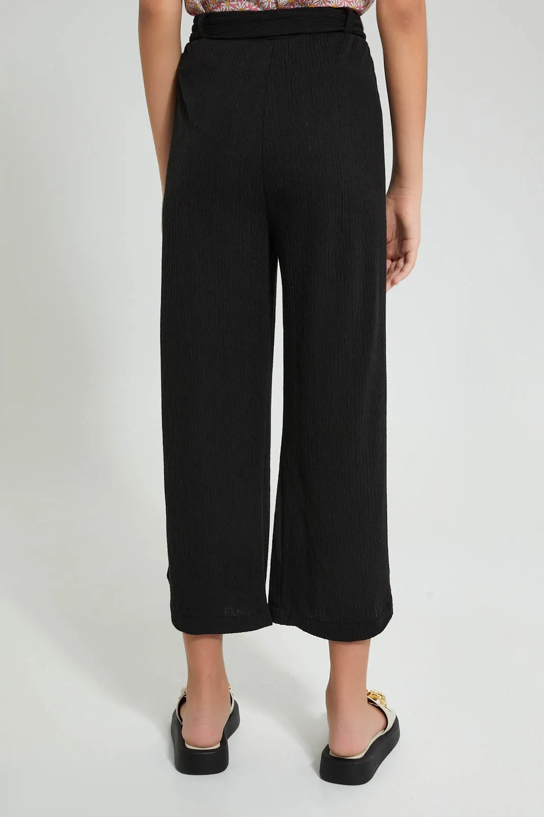 Black Culotte With Belt