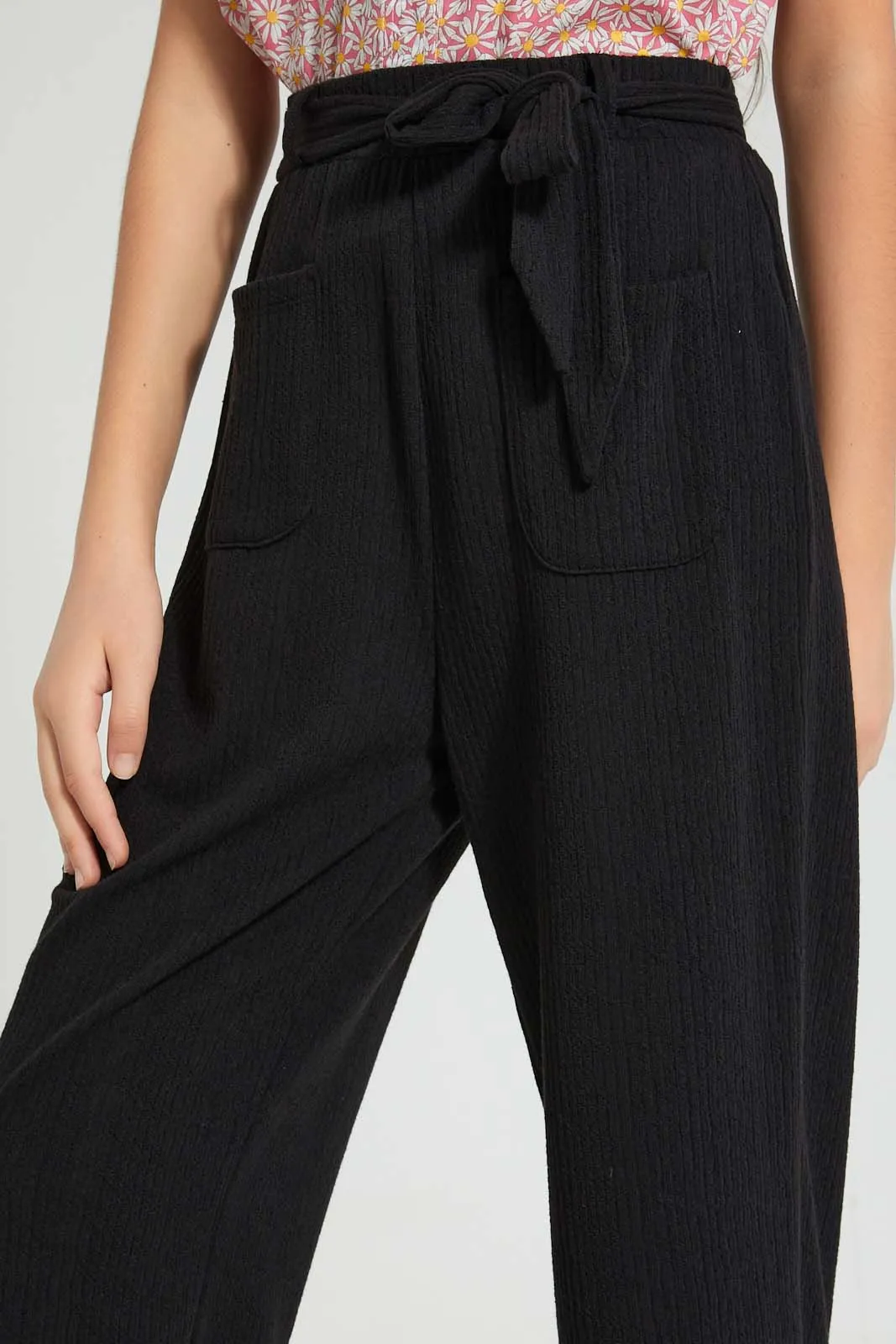 Black Culotte With Belt