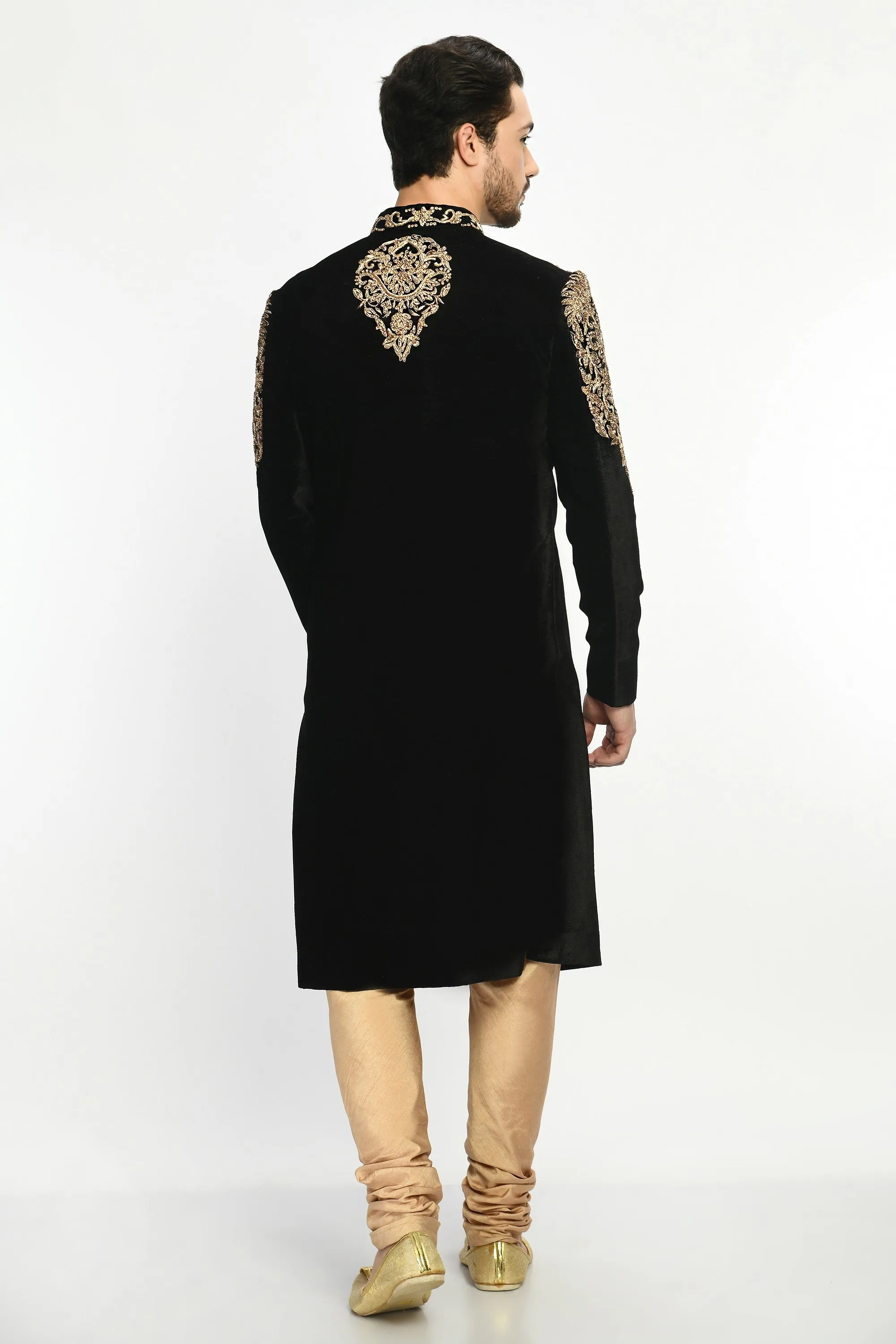 Black Velvet Sherwani