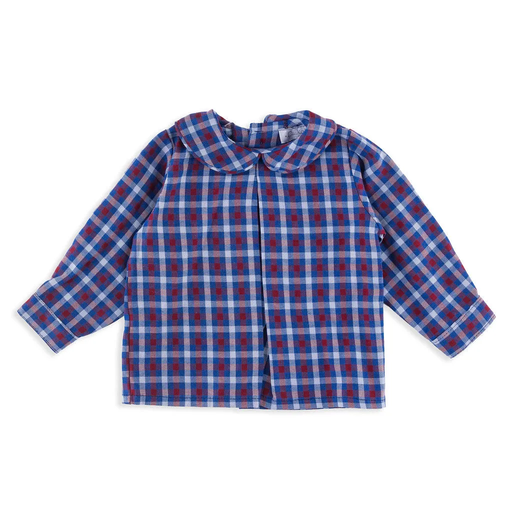Blue and Red Check Peter Pan Shirt