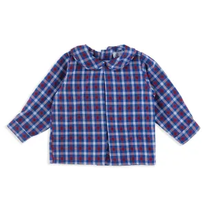 Blue and Red Check Peter Pan Shirt