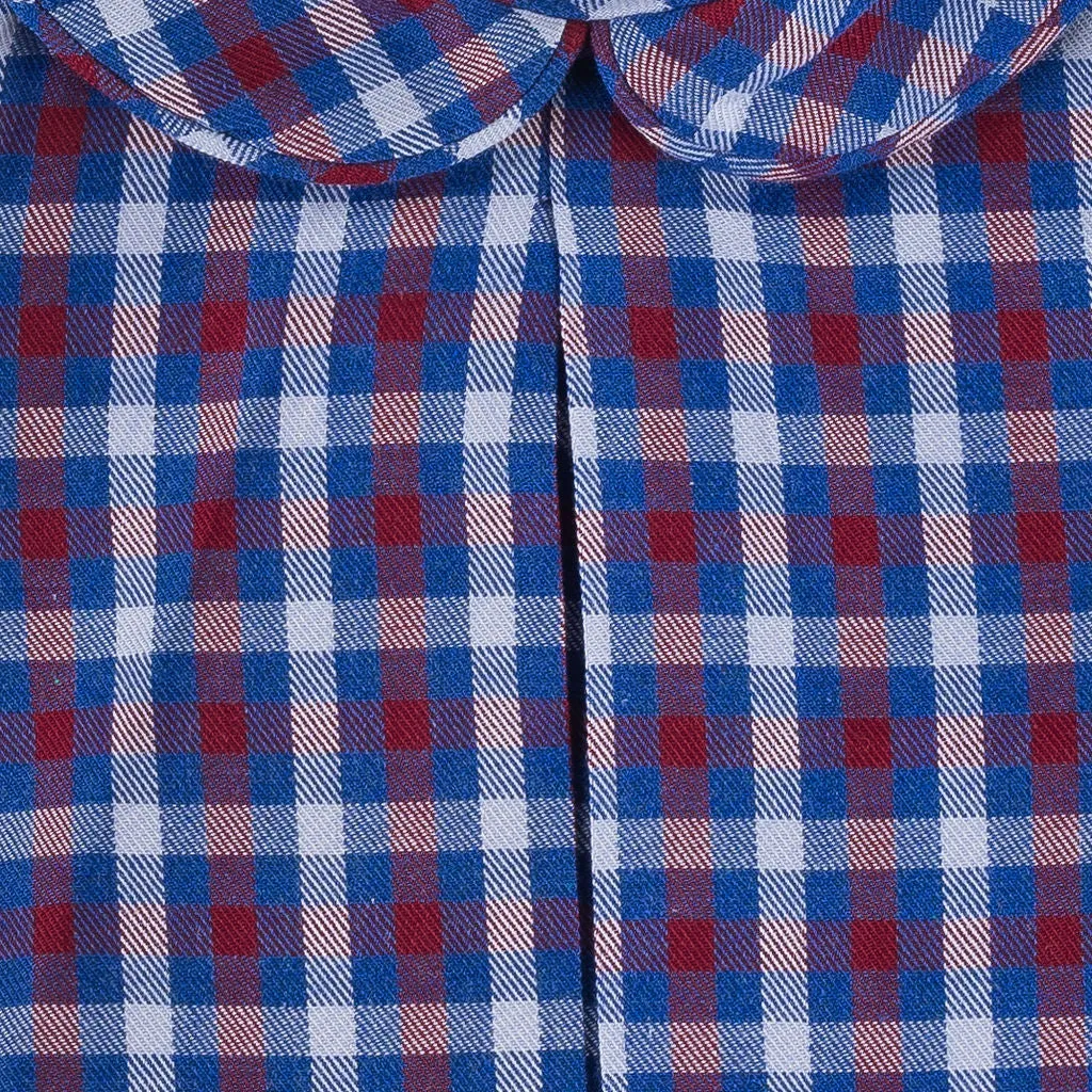 Blue and Red Check Peter Pan Shirt