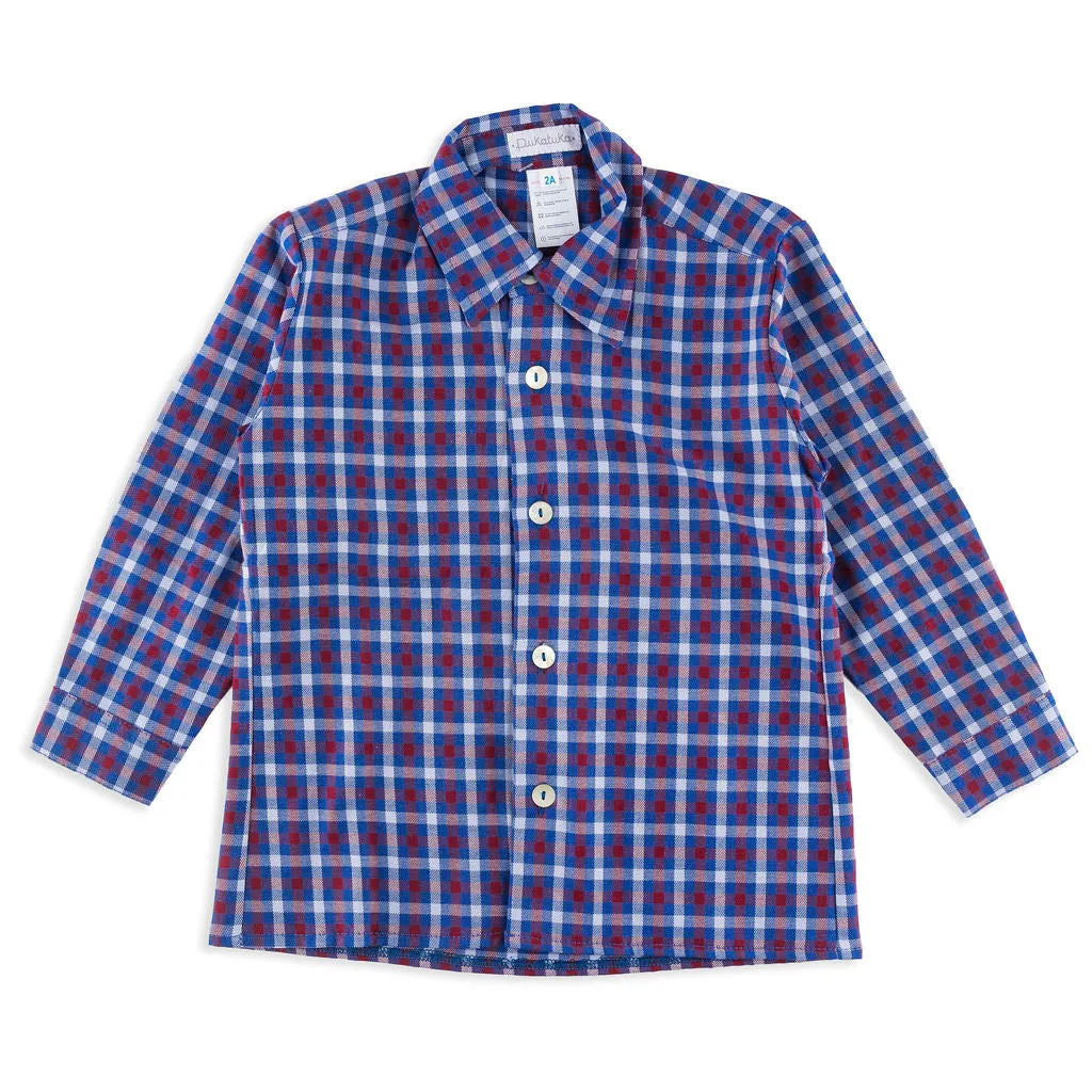 Blue and Red Classic Check Buttondown Shirt