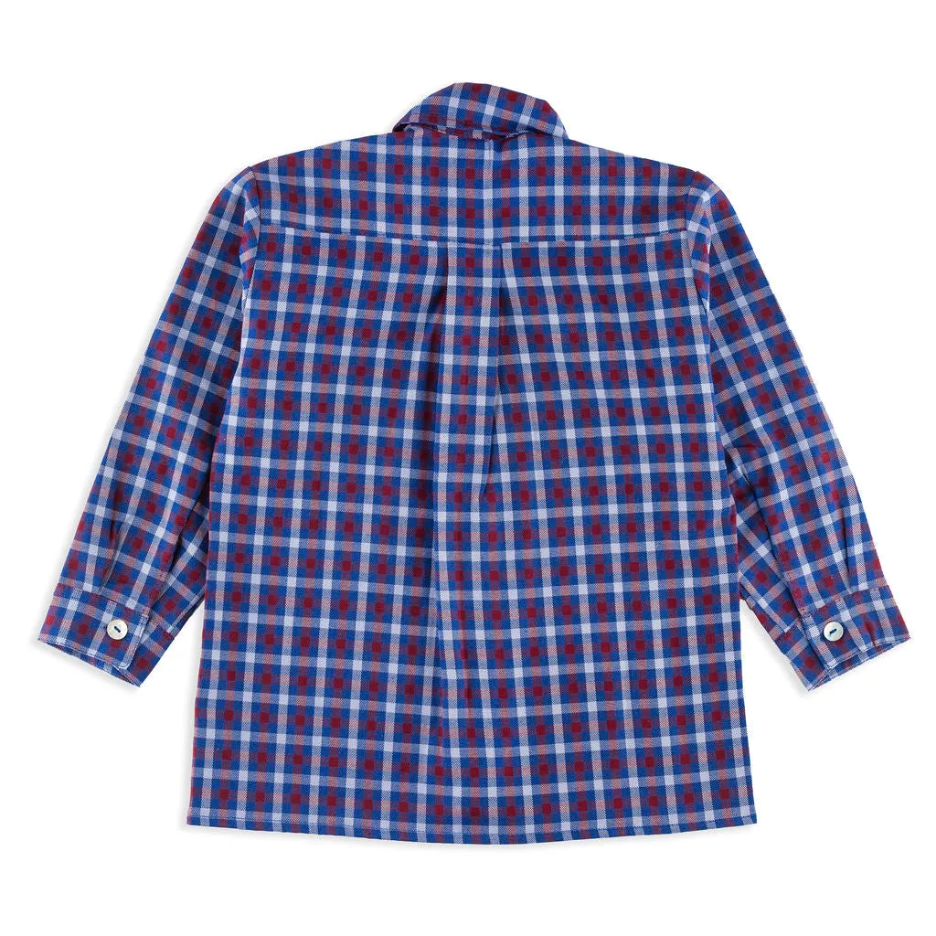 Blue and Red Classic Check Buttondown Shirt