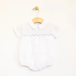 Blue Dot Smocked Bubble