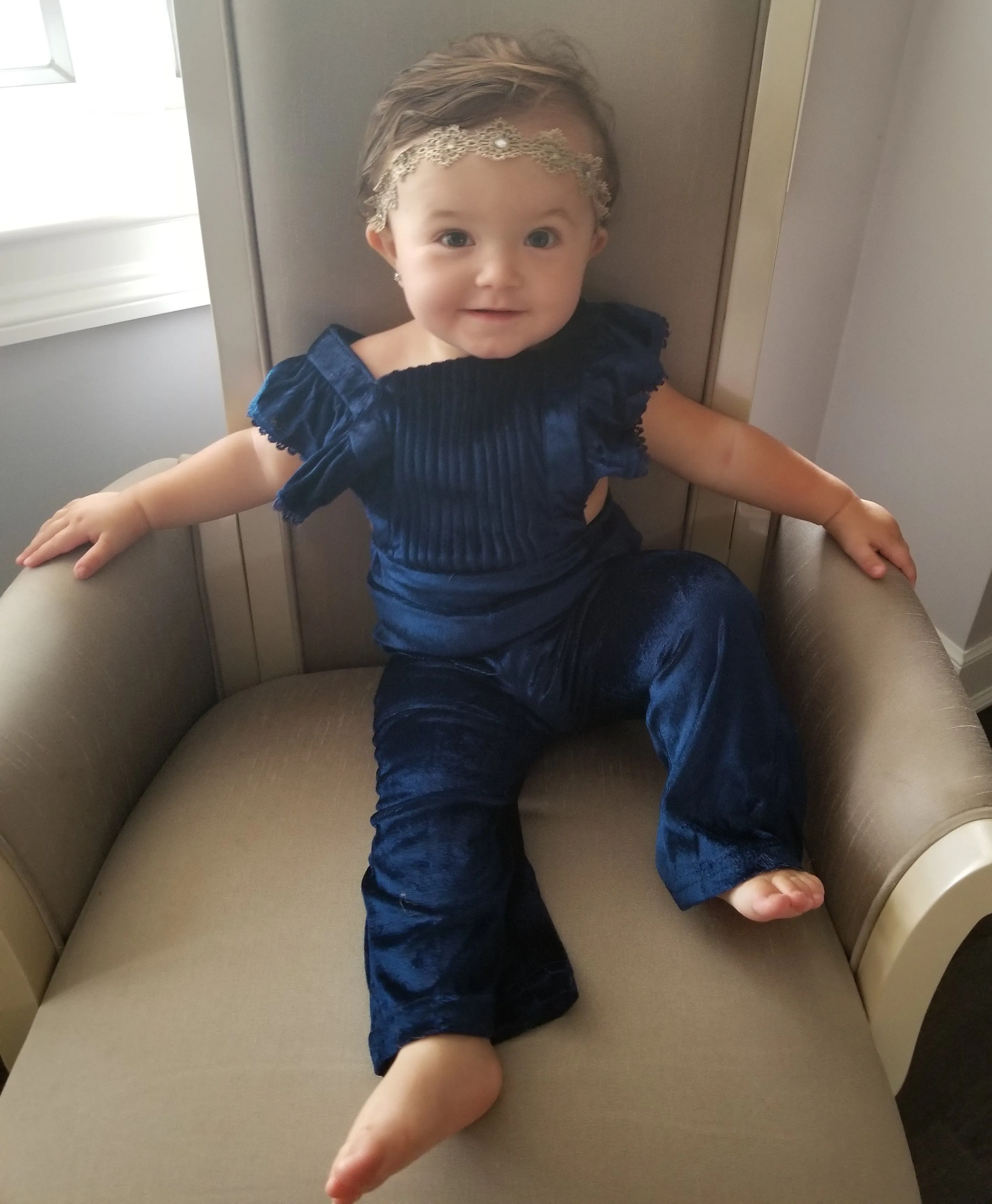 Blue Velvet Romper