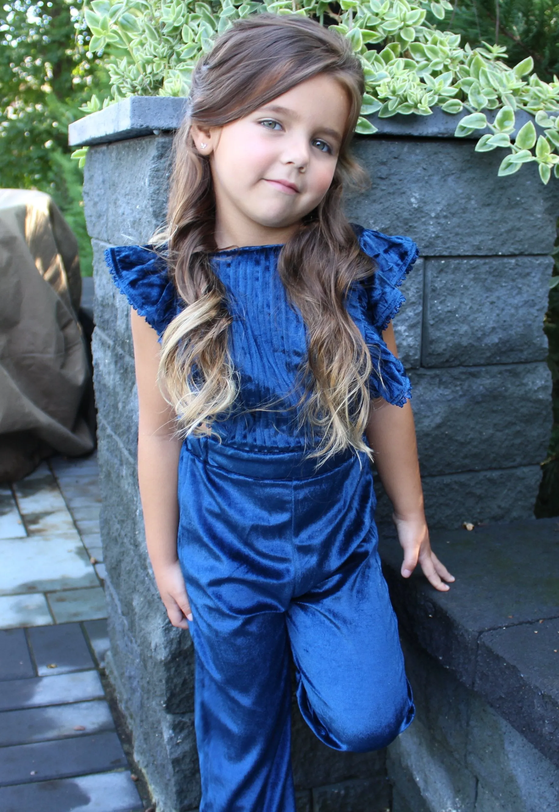 Blue Velvet Romper