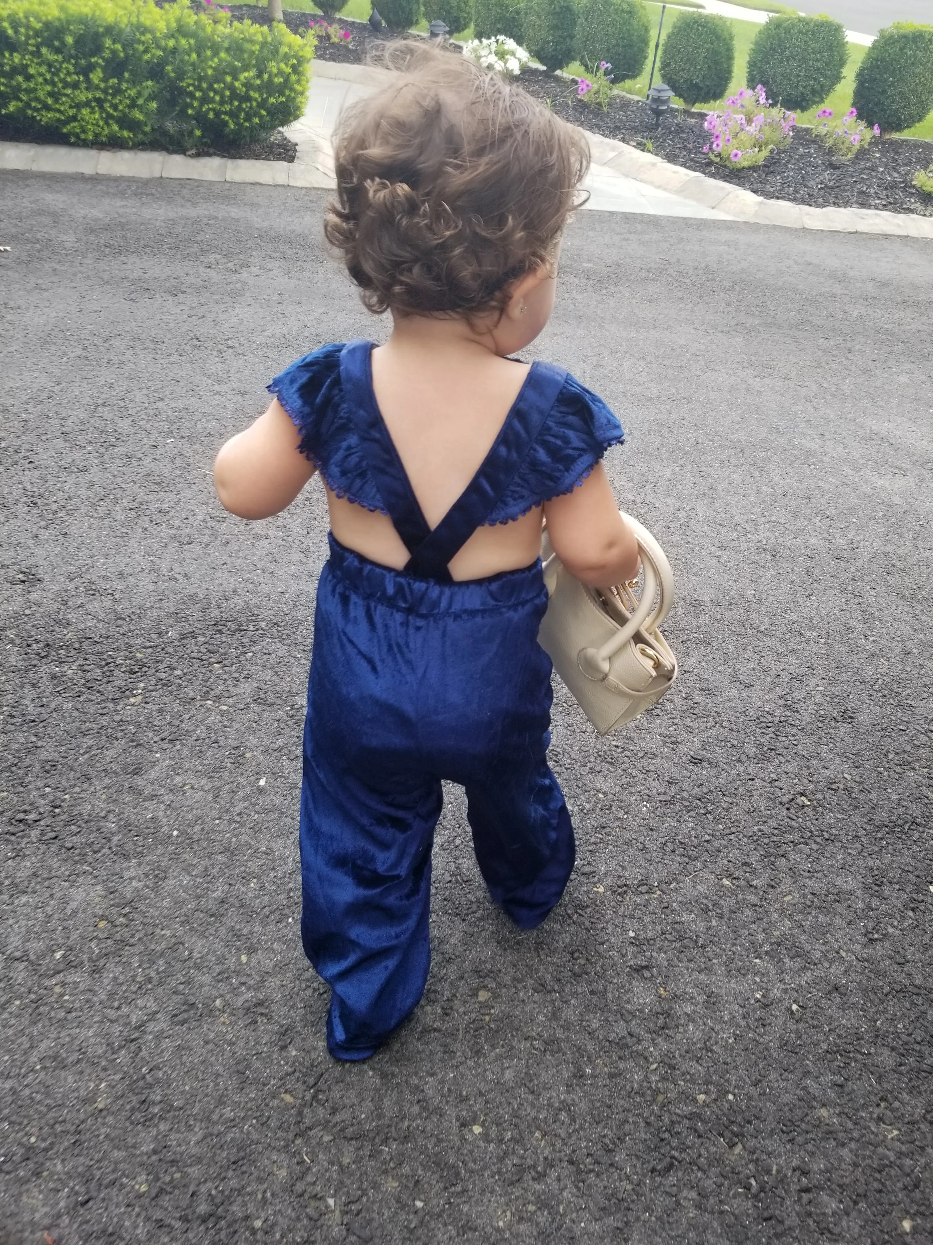 Blue Velvet Romper