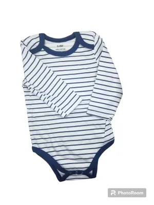 Blue   White Striped Long Sleeve Romper