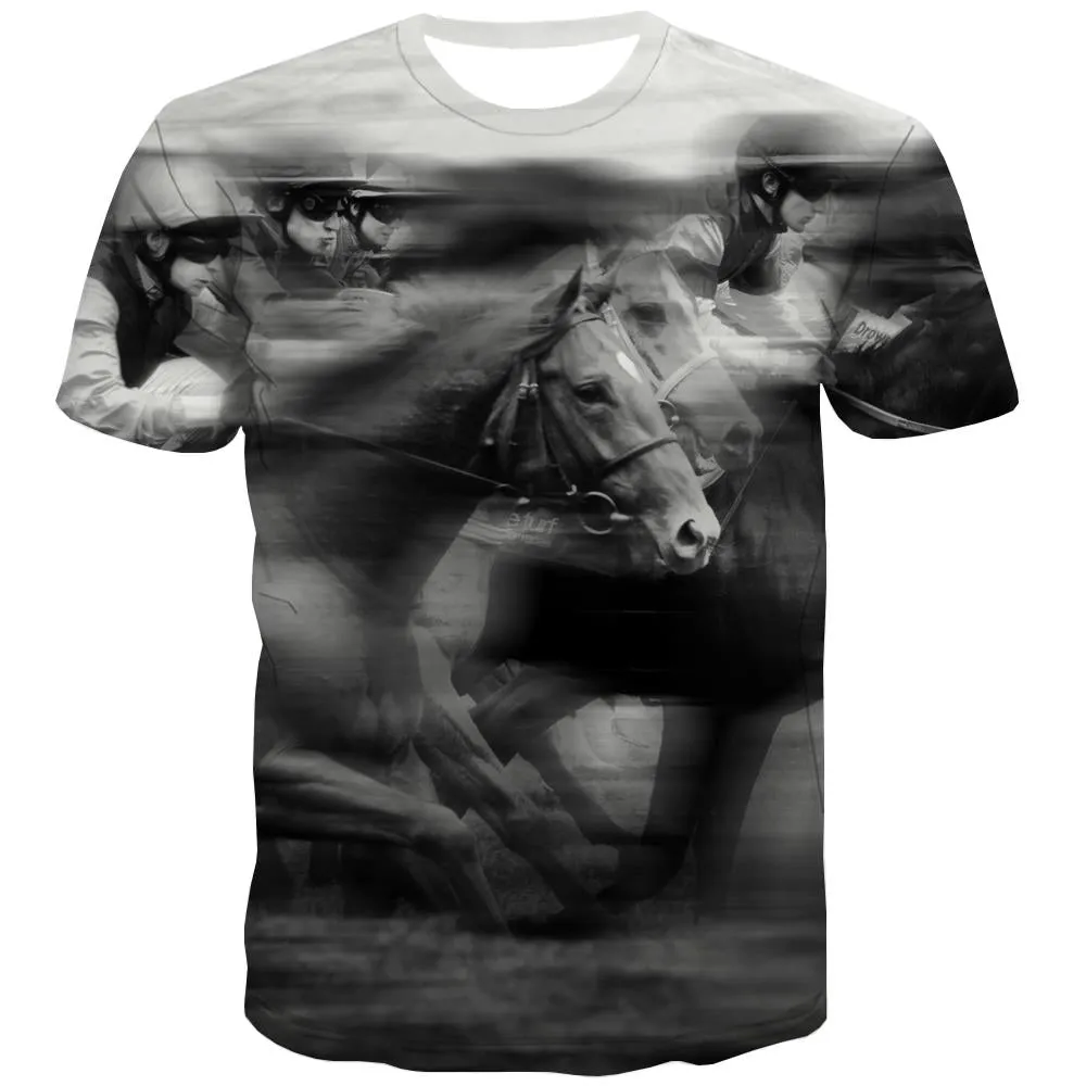 Borse T-shirt Men Competition T-shirts Graphic Raced Tshirt Printed Equestrian T-shirts 3d