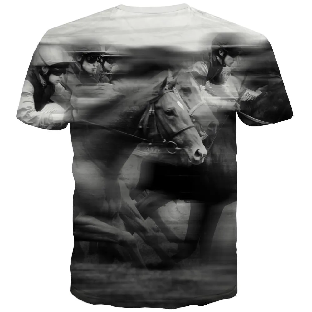 Borse T-shirt Men Competition T-shirts Graphic Raced Tshirt Printed Equestrian T-shirts 3d