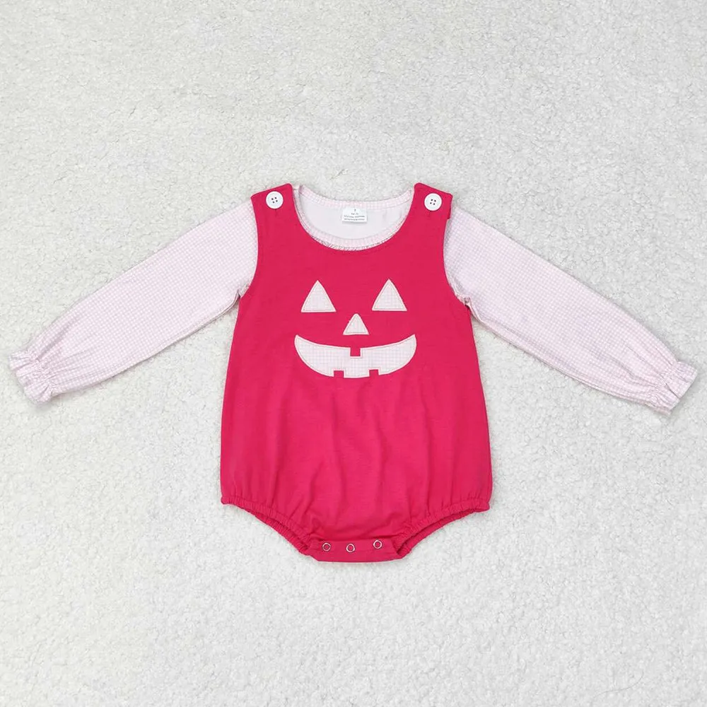 Boutique Baby Infant Girls Rompers Pink Halloween Ghost Shirt 2pcs Rompers Sets LR1171