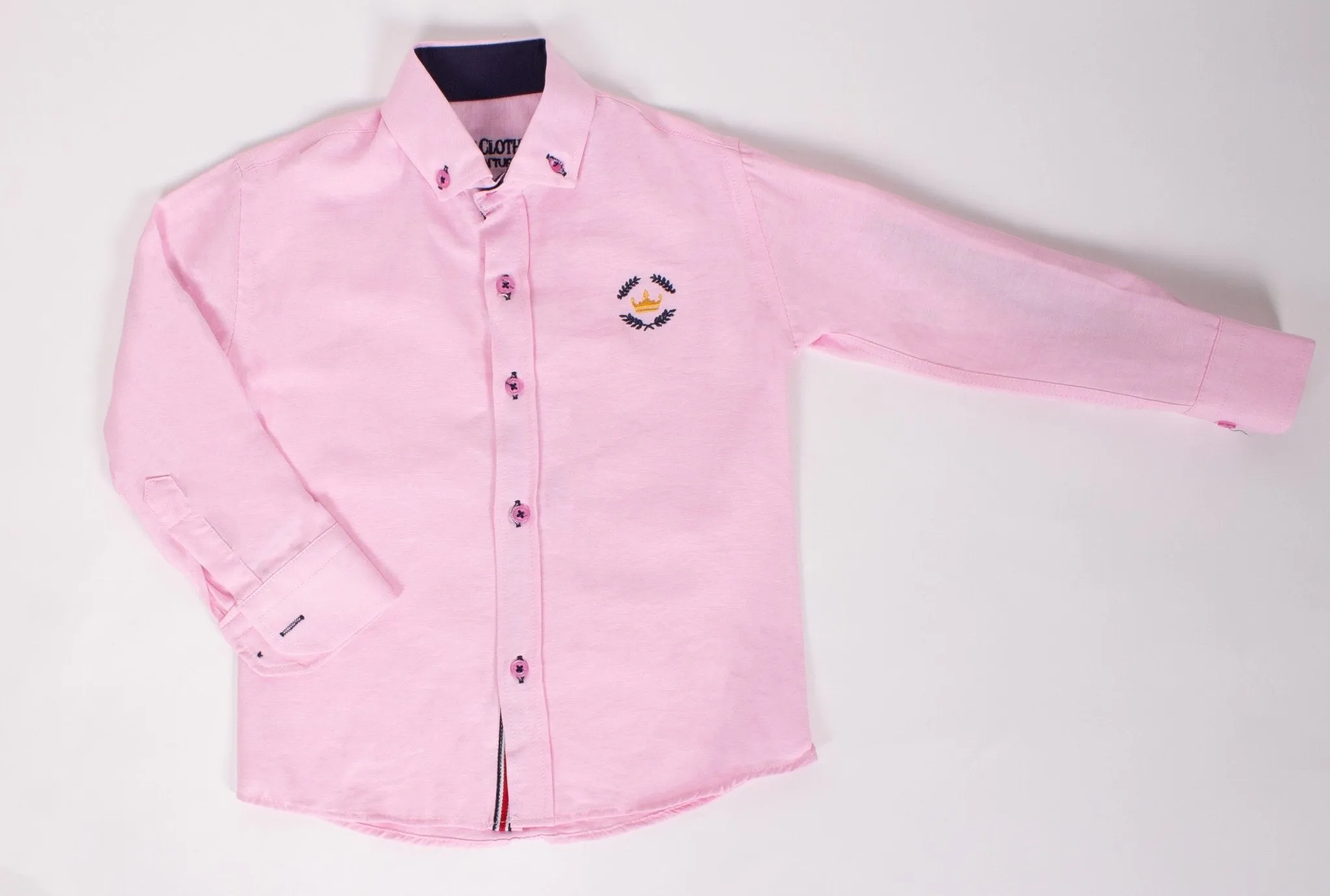 Boys Long Sleeve Pink Shirt
