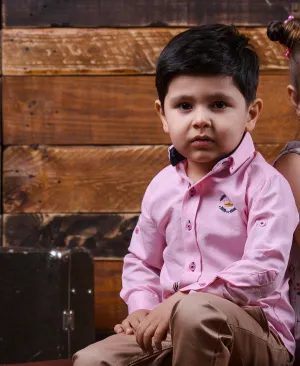 Boys Long Sleeve Pink Shirt