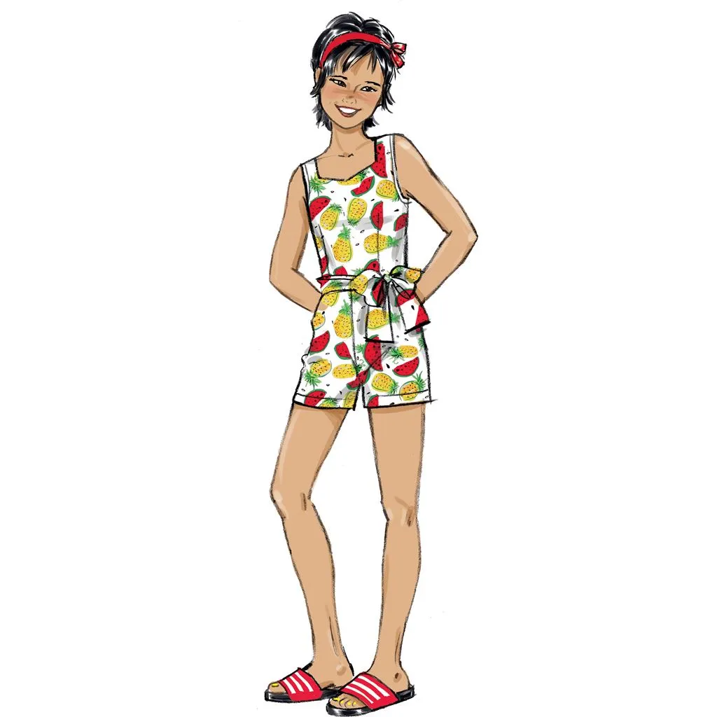 Butterick Pattern B6888 Girls' Dress, Jumpsuit, Romper and Sash