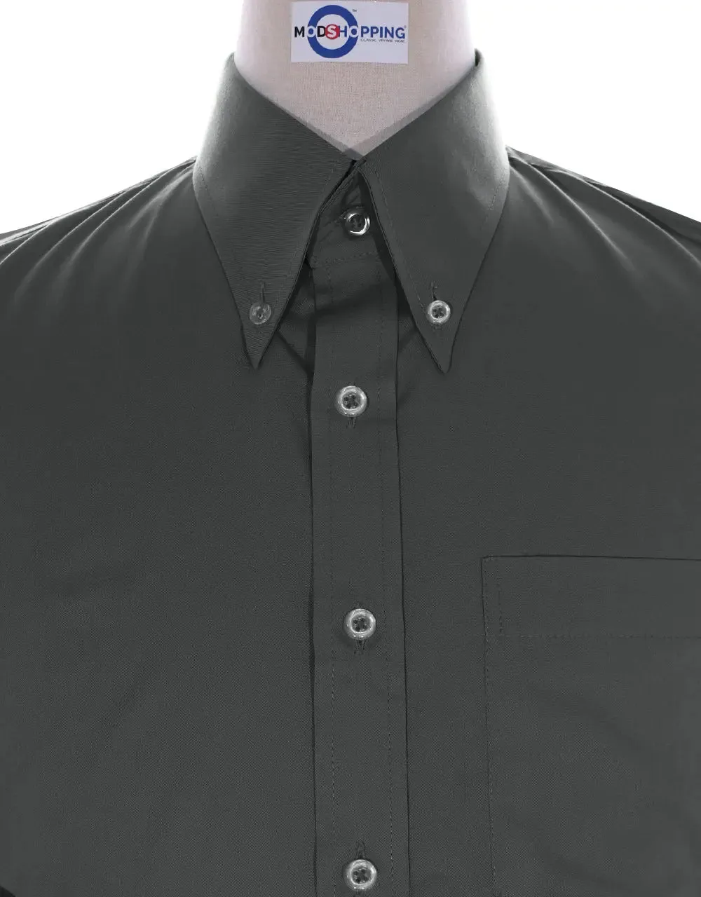 Button Down Shirt - Charcoal Grey Color Shirt