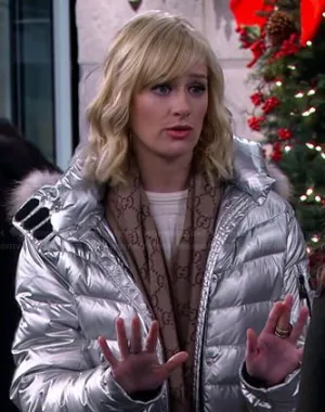 Caroline Channing Silver Bomber Puffer Jacket