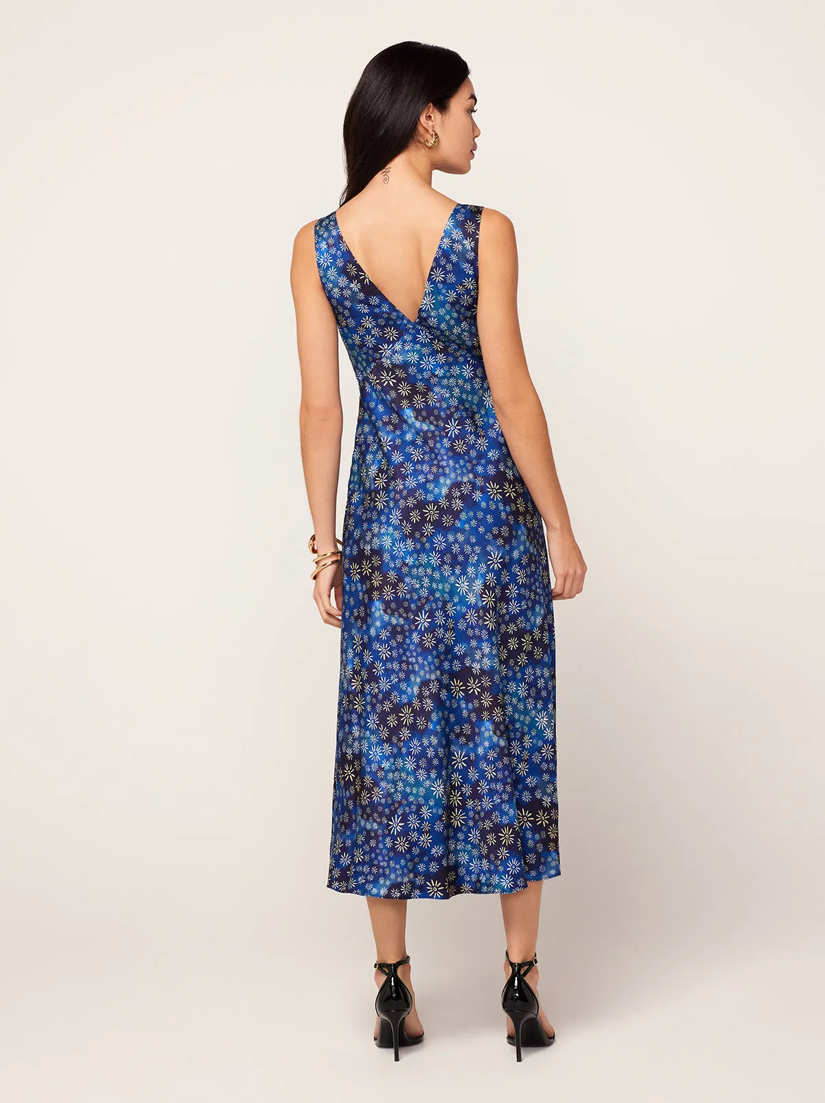 Claire Midnight Constellation Print Slip Dress