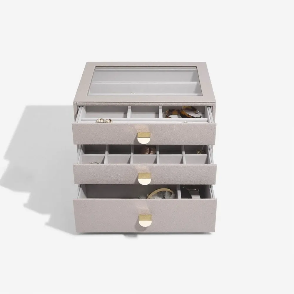 Classic 3 Drawer Jewellery Box - Taupe - 75886