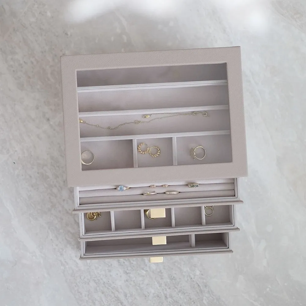 Classic 3 Drawer Jewellery Box - Taupe - 75886