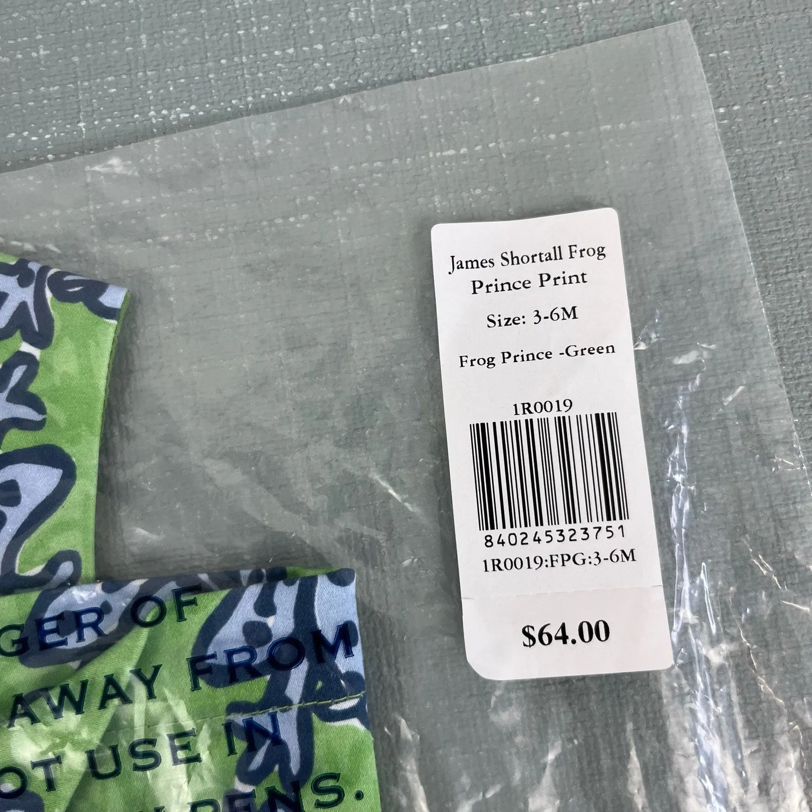 Classic Prep Childrenswear James Shortall Frog Price Green 3-6 Months NWT