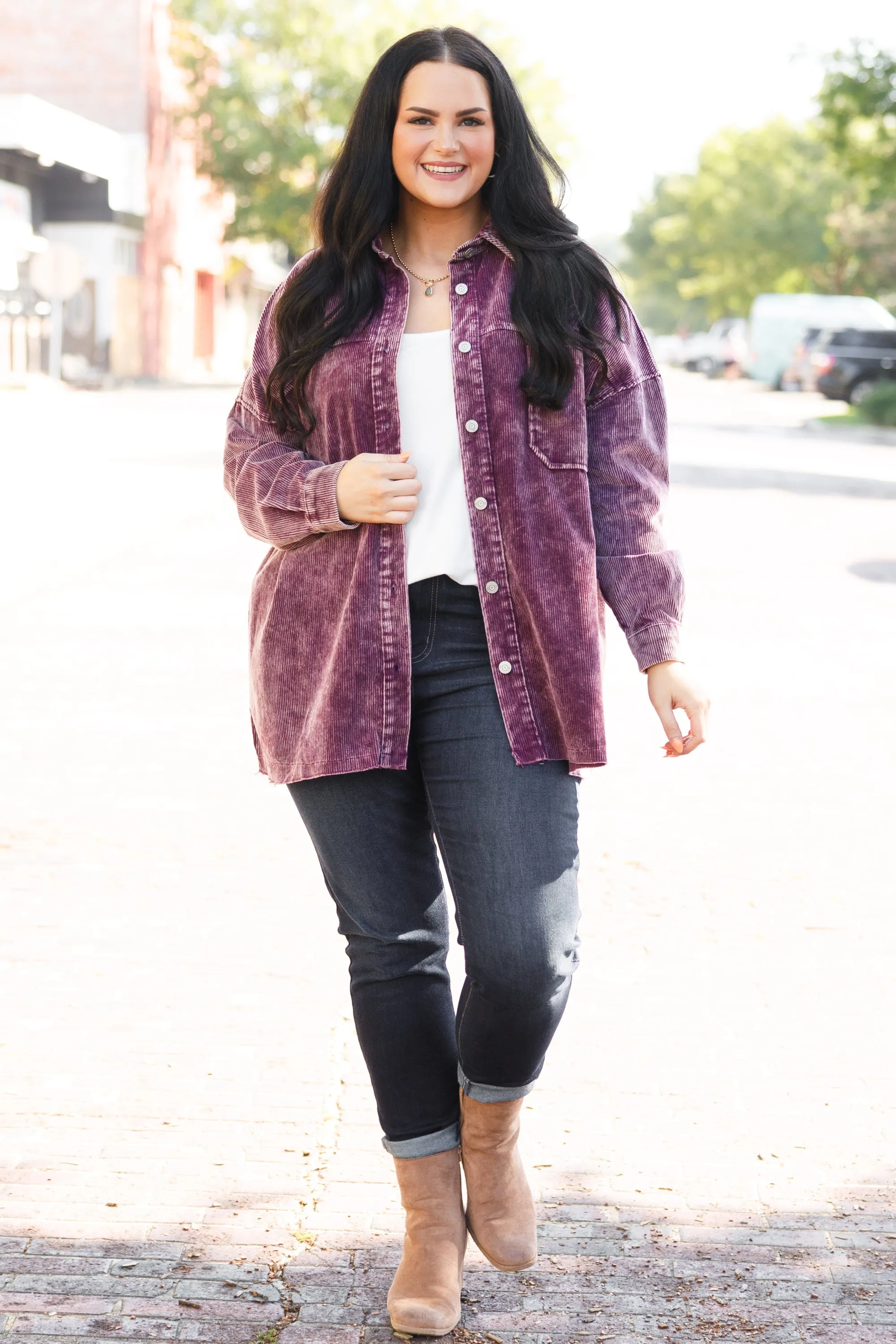 Close To You Shacket, Dark Plum