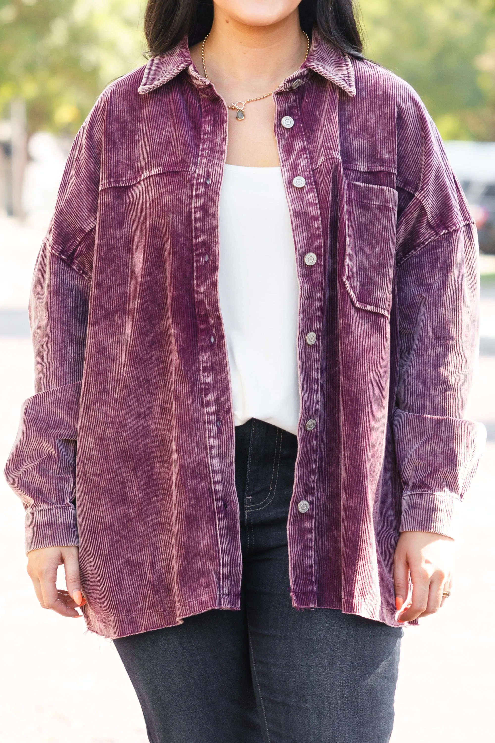 Close To You Shacket, Dark Plum