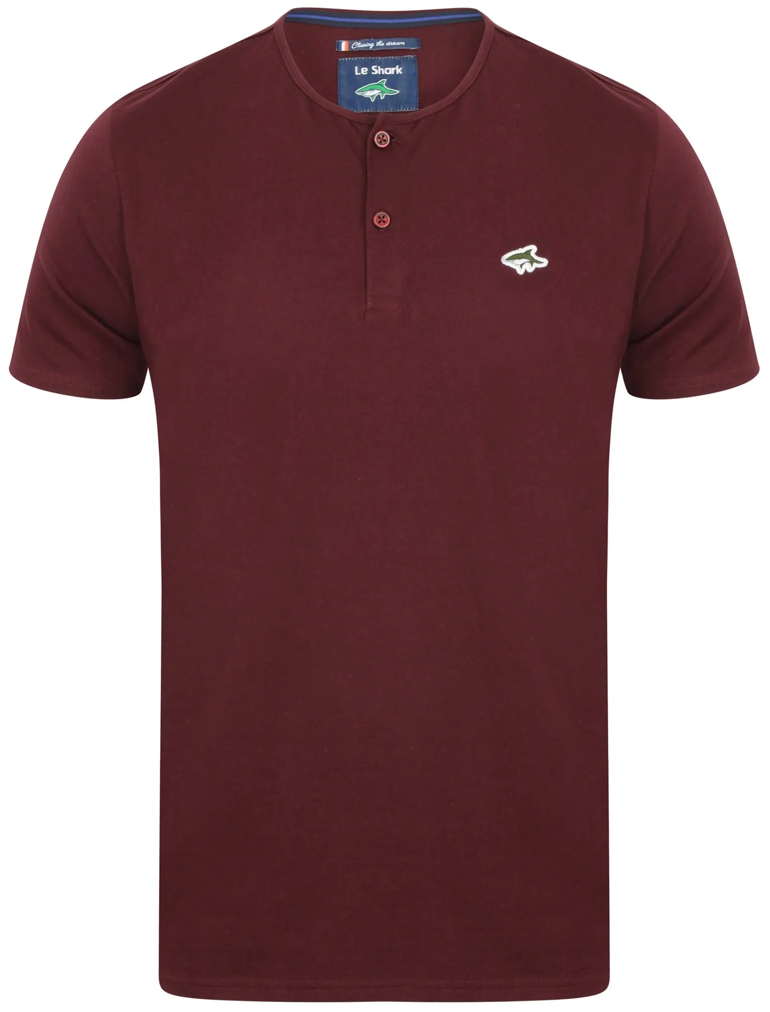 Cook Cotton Jersey T-Shirt with Henley Neckline in Wine Tasting - Le Shark