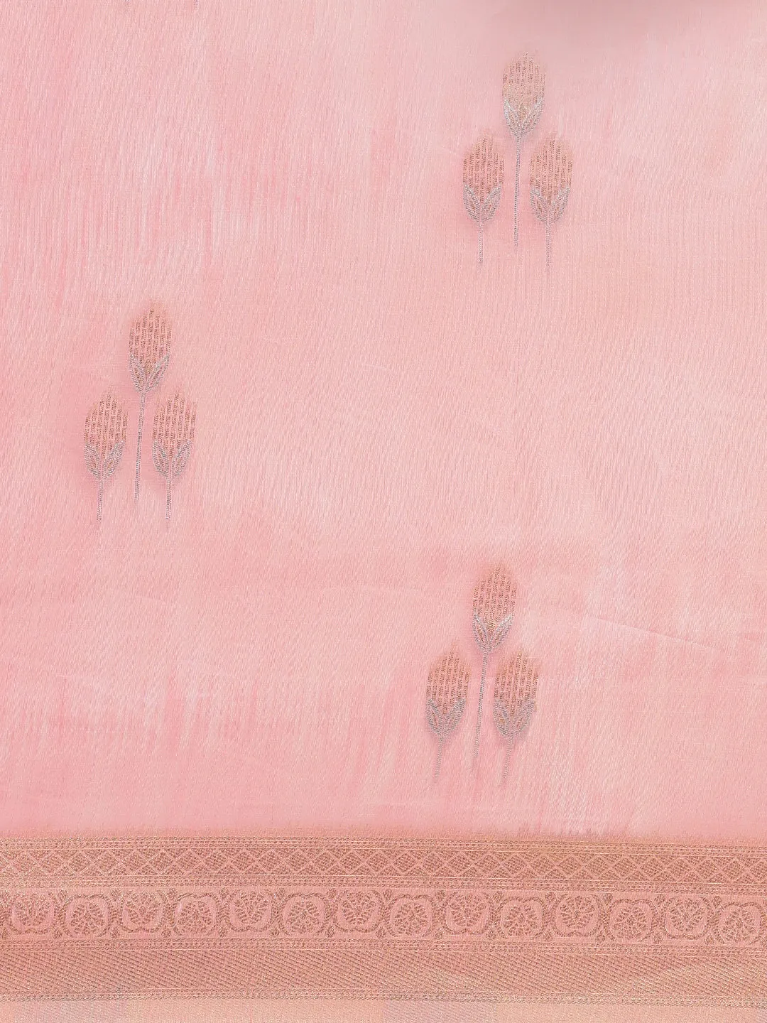 Couple Combo Half Sleeves Shirt & Weaving Saree Pink SL136