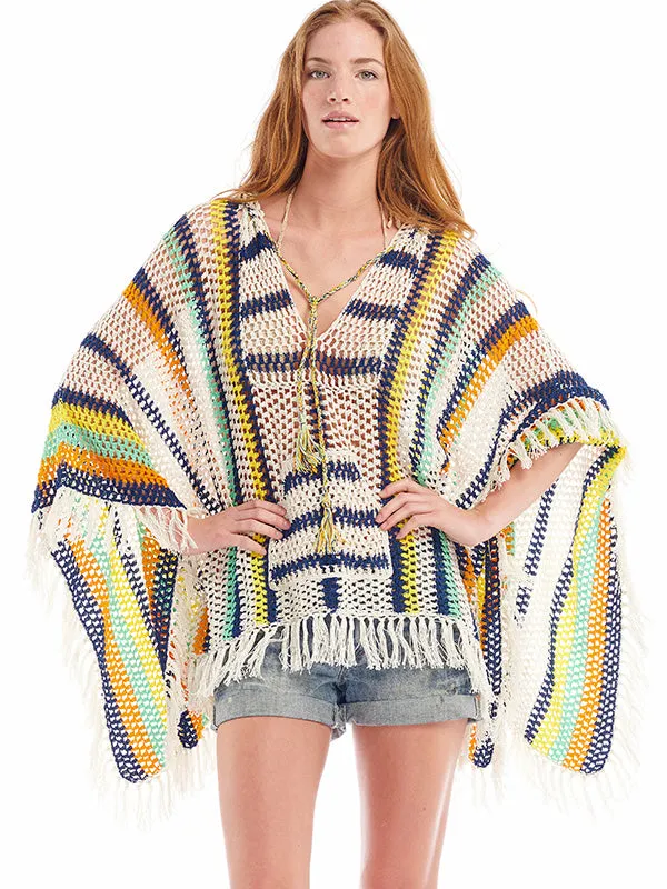Crochet Baja Poncho Hoodie