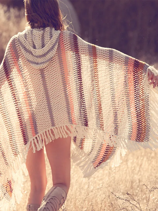 Crochet Sahara Poncho Hoodie
