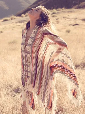 Crochet Sahara Poncho Hoodie