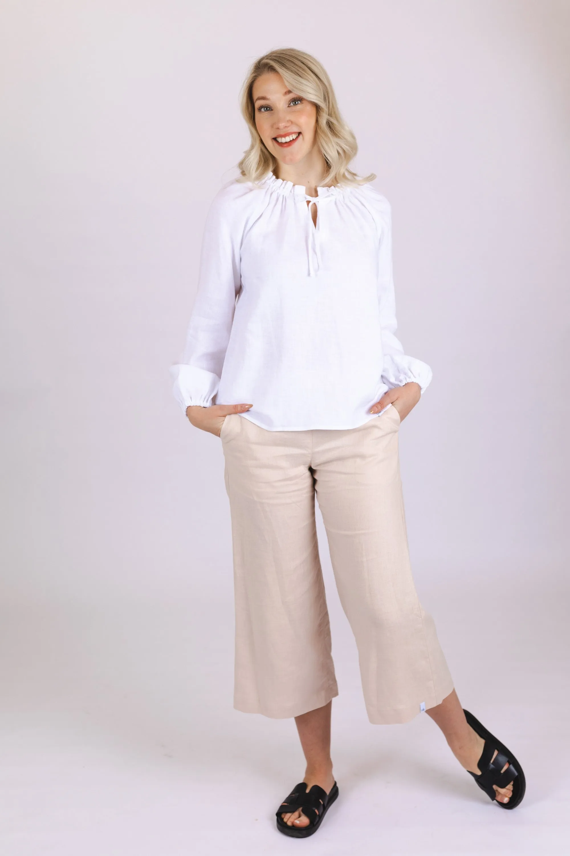 Culottes pellavahousut, Sandshell