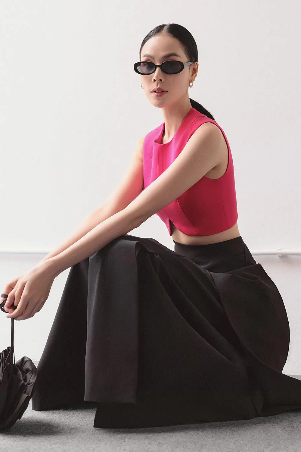 Daffodil A-line High Waist Crepe Maxi Skirt