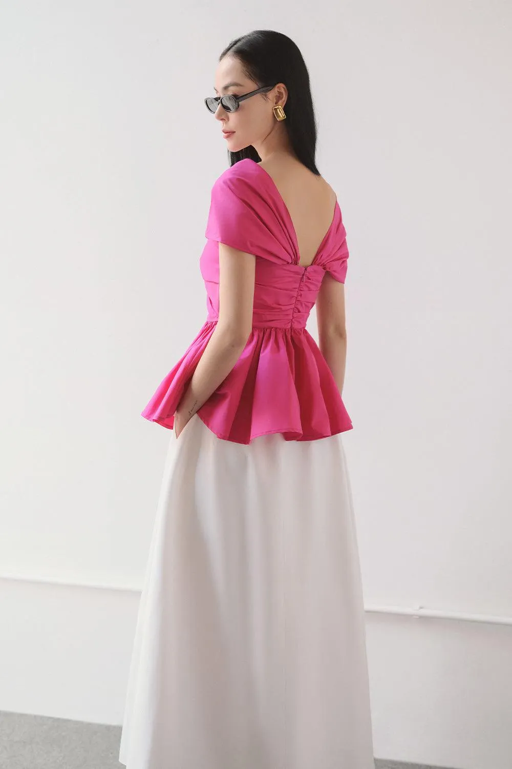 Daffodil A-line High Waist Crepe Maxi Skirt