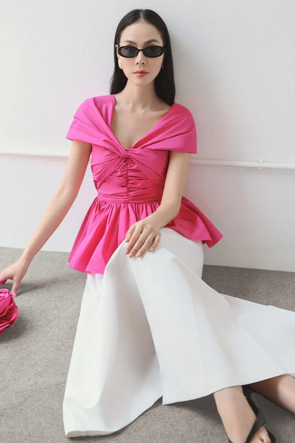 Daffodil A-line High Waist Crepe Maxi Skirt