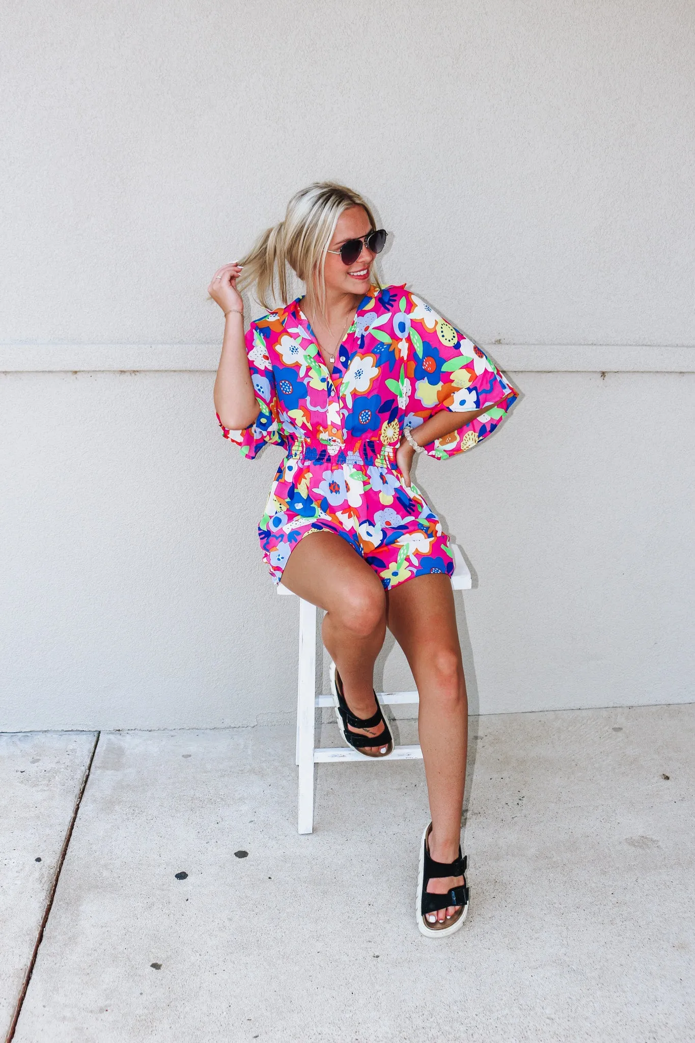 Dakota Flower Bomb Pink Romper
