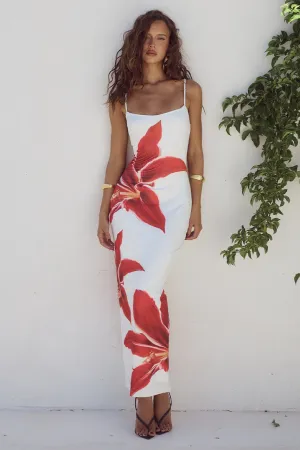Deia Midi Dress - Crimson Lily