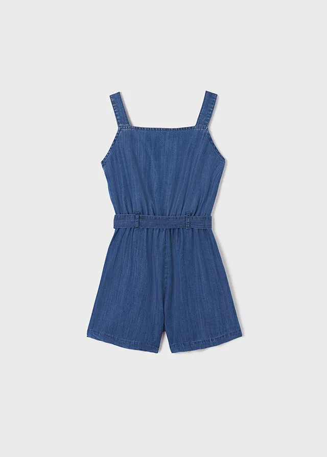 Denim Belted Romper