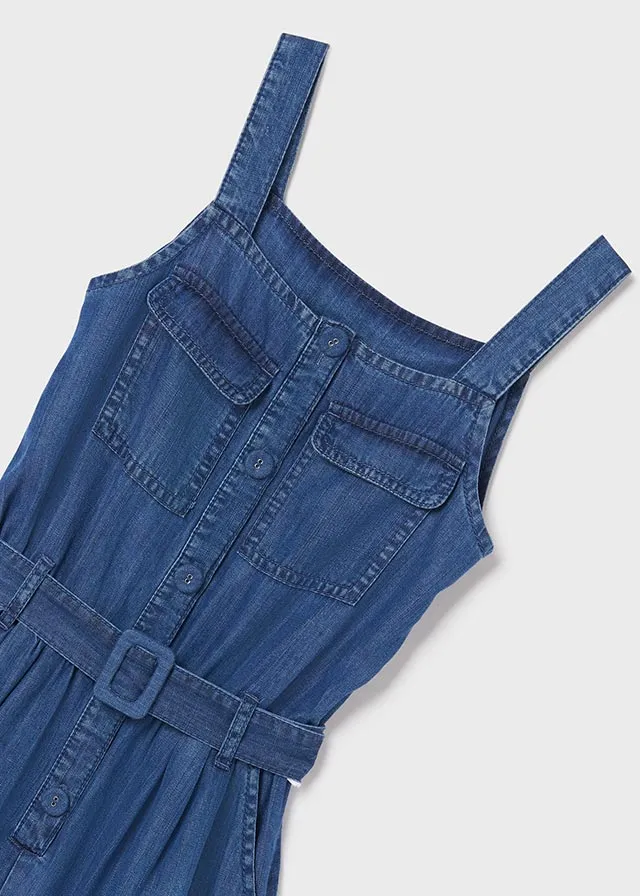 Denim Belted Romper