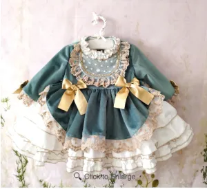 Dusty Green Velvet Dress