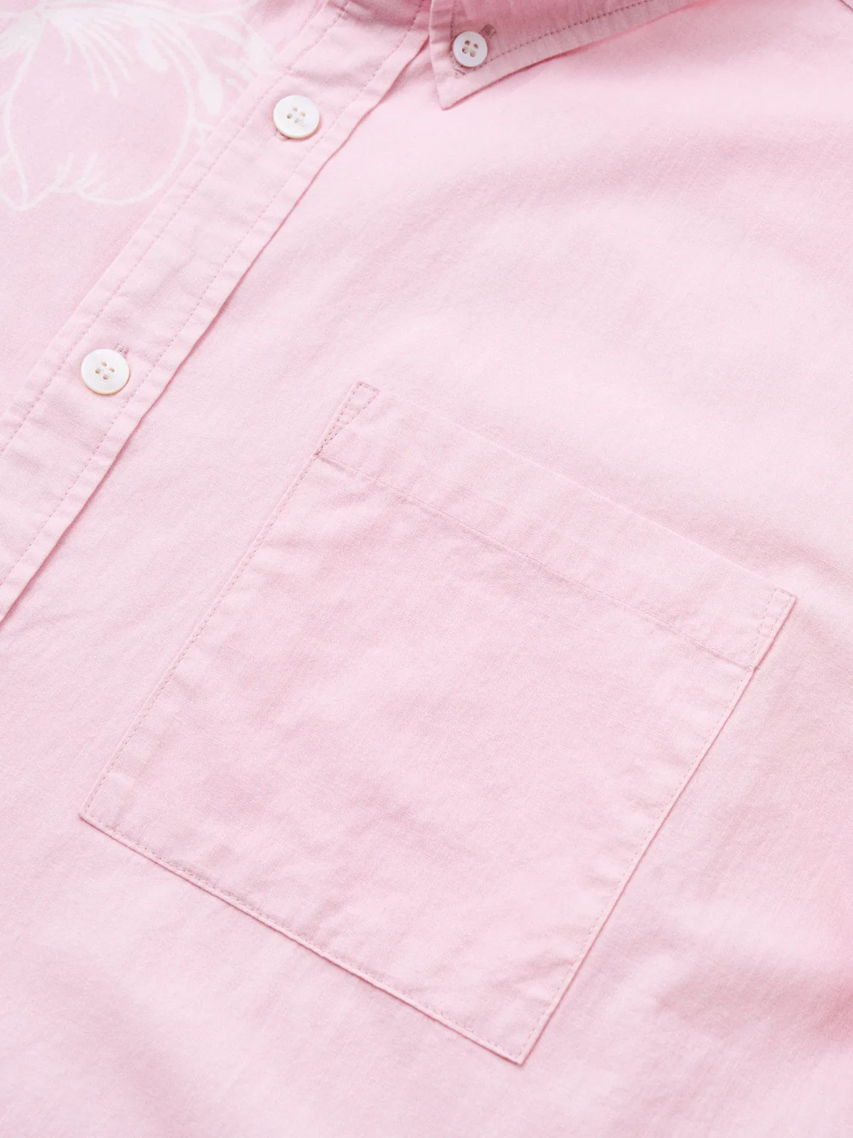 Elegance Pink Hawaiian Cotton Shirt