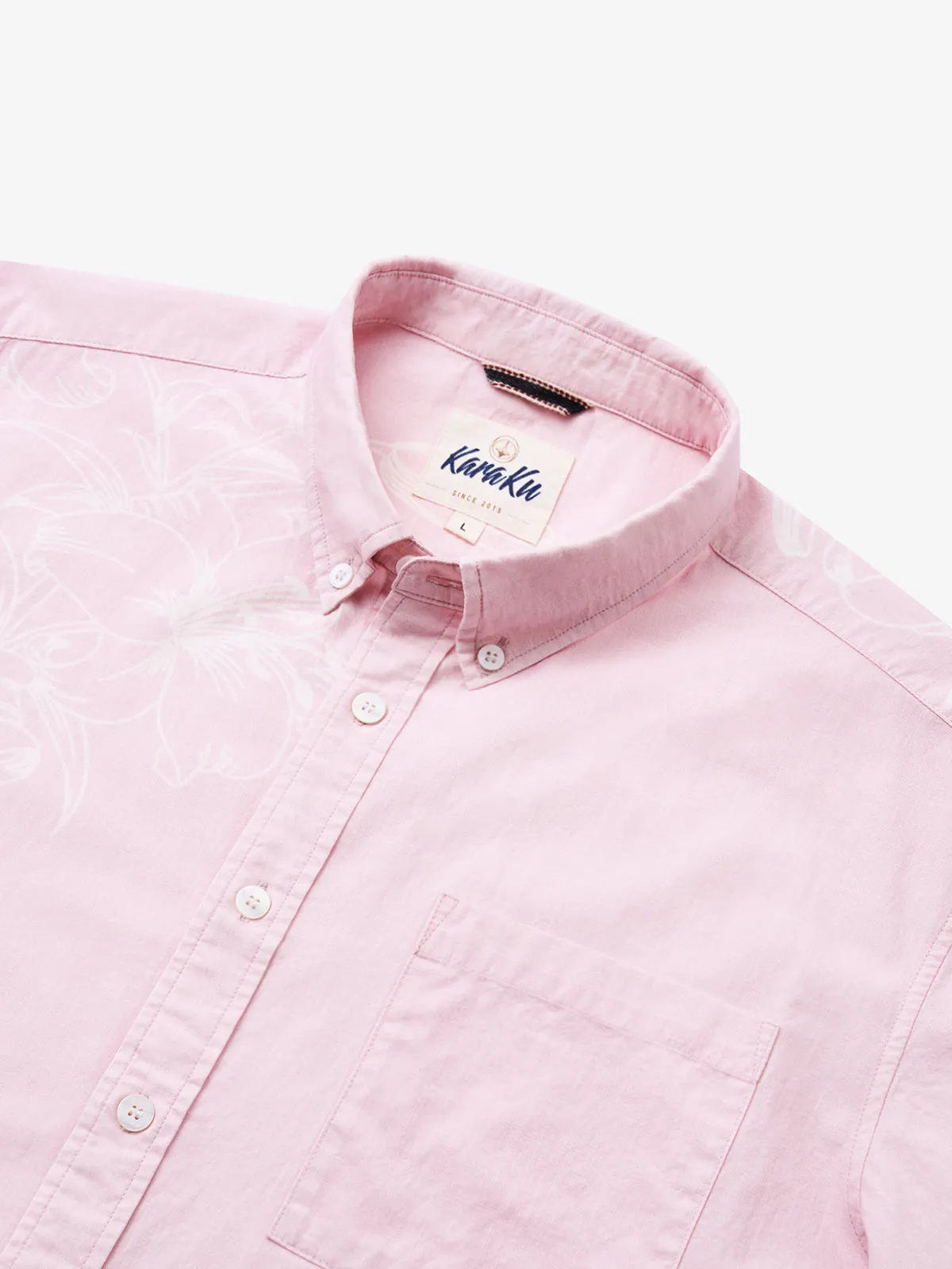 Elegance Pink Hawaiian Cotton Shirt