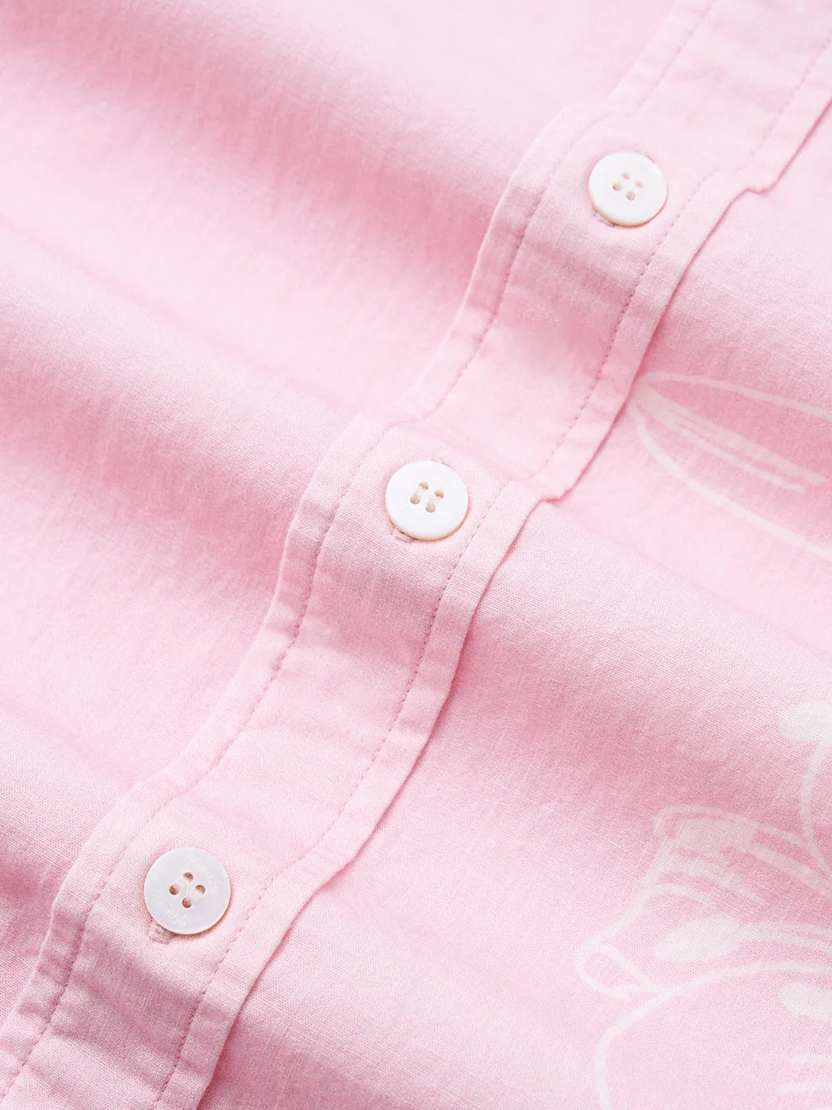 Elegance Pink Hawaiian Cotton Shirt