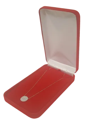 Elegant Red Velvet Necklace Gift Box