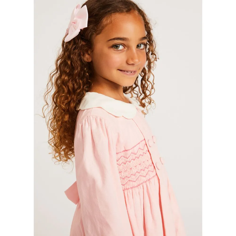 Eloise Hand-Smocked Corduroy Pink Dress