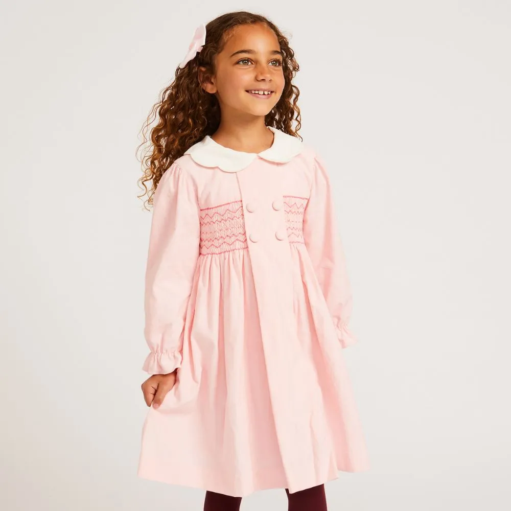 Eloise Hand-Smocked Corduroy Pink Dress