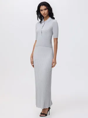 Eloise:  Metallic Maxi Pleated Skirt