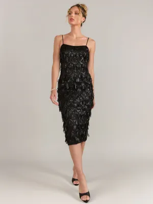 Endless Rose Diagonal Sequin Fringe Slip Dress - Brands We Love